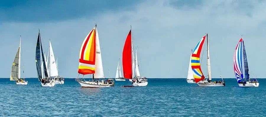 Sailboats racing