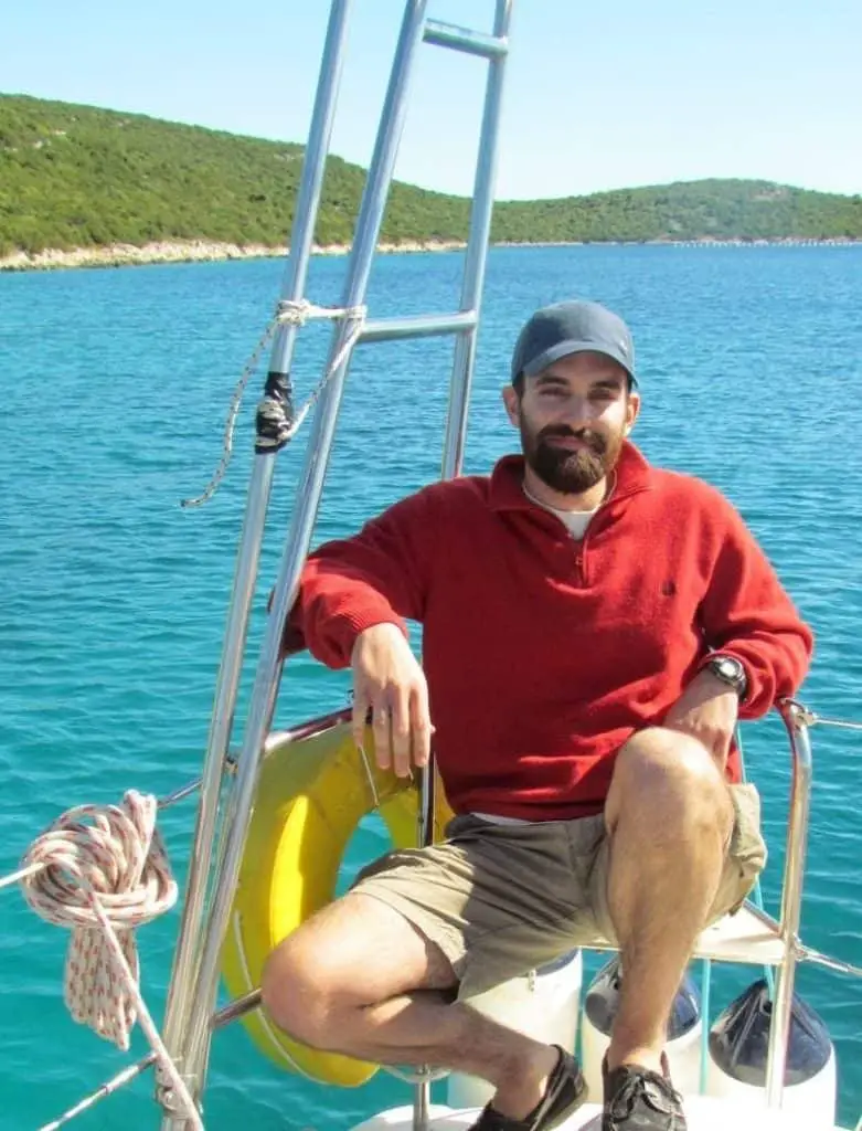 Grant on a sailboat