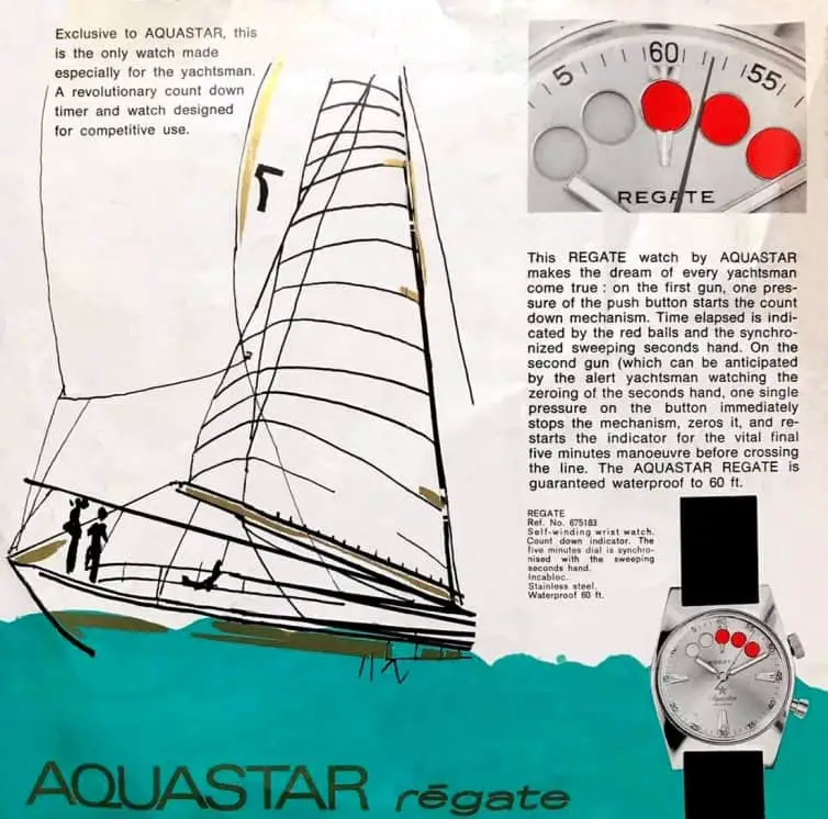 Aquastar regate sailing watch