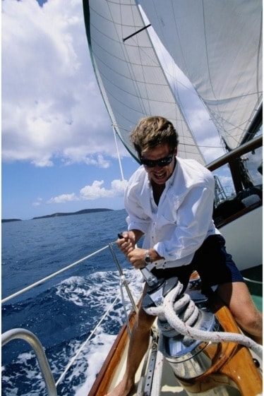 Man sailing with sunglasses