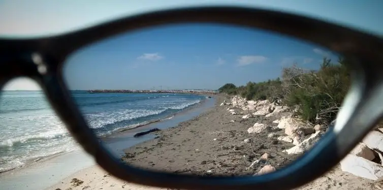 Polarized sailing sunglasses at the beach